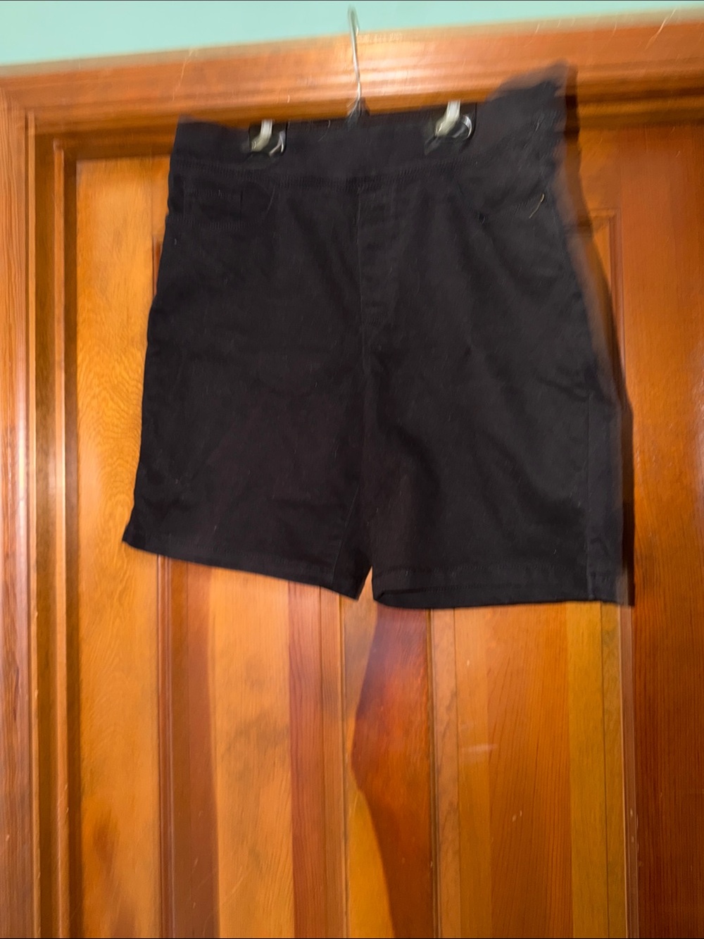 DKNY Black Flat Front Stretch Shorts